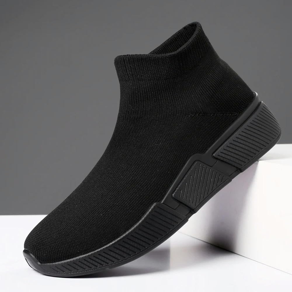 NYSDM Wysokie buty na platformie dla mężczyzn Trampki Moda Lekkie buty męskie Modne czarne oddychające skarpetki męskie Buty