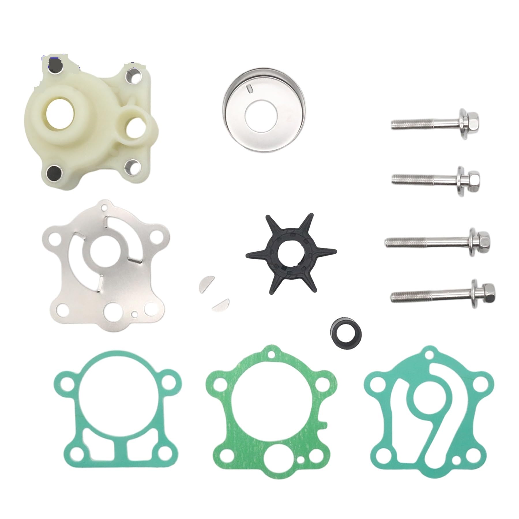 Wasserpumpenlaufrad-Service-Kit 6H4-W0078 für Yamaha 2-Takt 40 PS 50 Außenbordmotor 6H4-W0078-00 6H4-W0078-A0 18-3429 Einfache Reparaturen