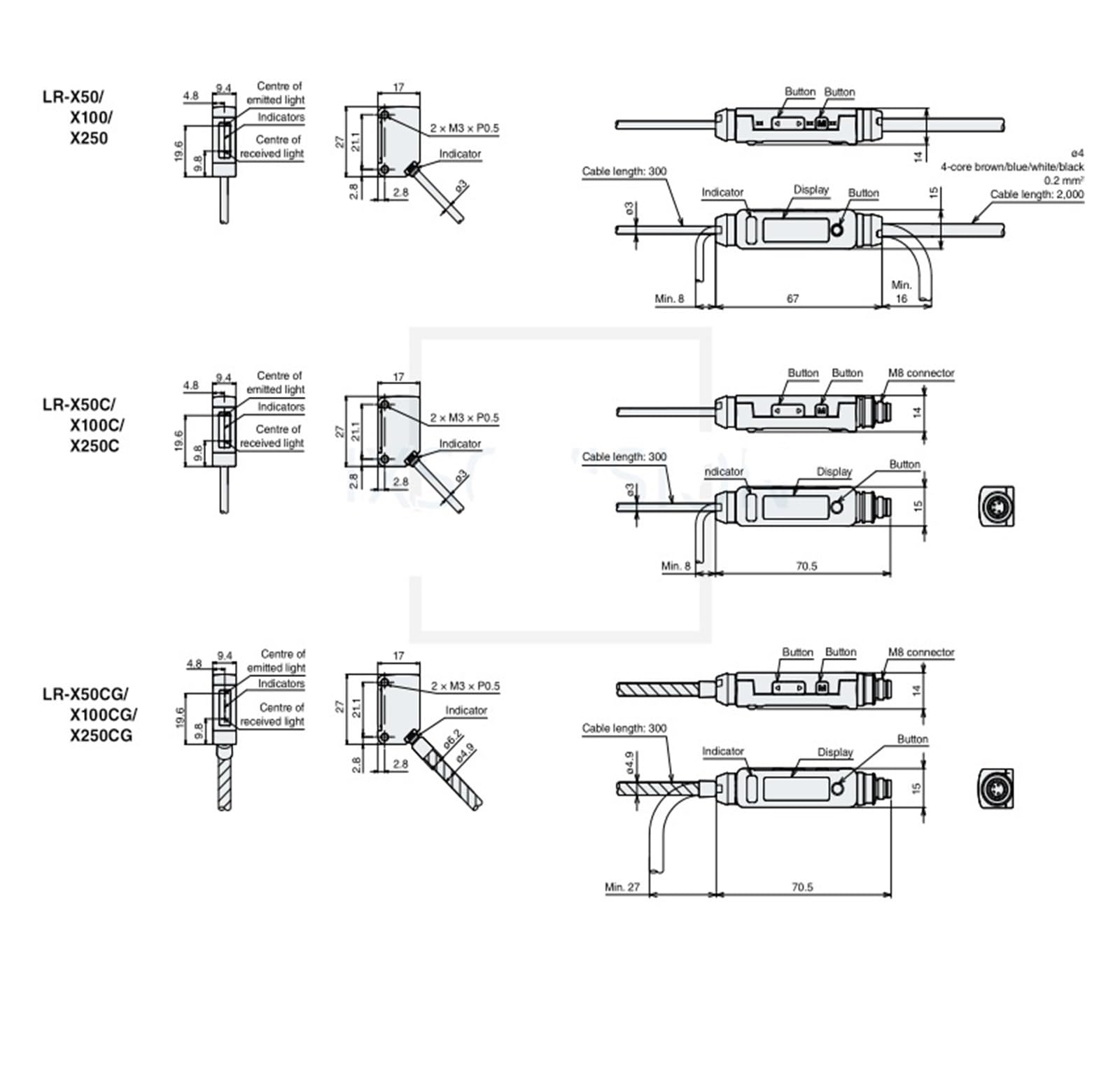 1 Stück LR-X50 LR-X100 LR-X250 LR-X50C LR-X100C LR-X250C Sensor(LR-X50)