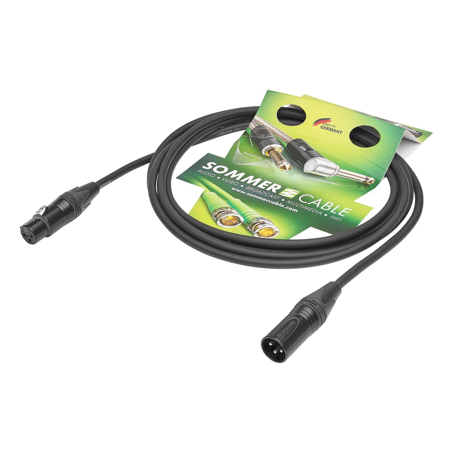 Sommer Cable Club Series MKII CS0Q-0300-SW - Cable de micrófono (3 m, 2 x 0,34 mm², XLR Neutrik NC3MXX/XLR de 3 pines, Neutrik NC3FXX-BAG, 3 pines, XLR, Neutrik NC3FXX-BAG, color negro)