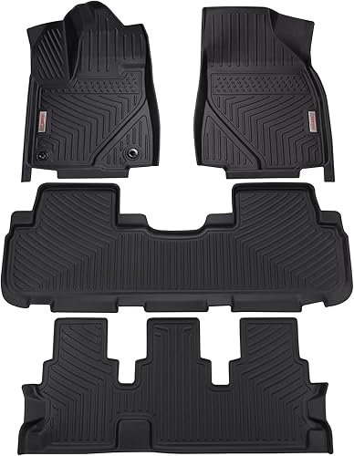 RILLEC Alfombrillas personalizadas para Toyota Highlander 2014-2019, 7 asientos, protectores para todo tipo de clima, alfombrillas de goma