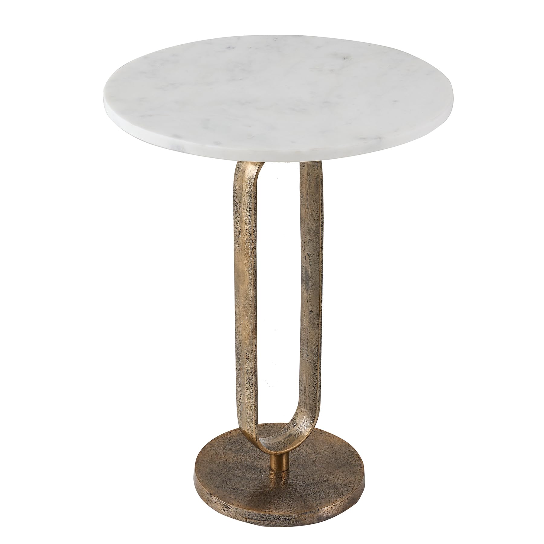 Beistelltisch ELEGANCE 45cm - gold weiß - Marmor - handgefertigt Couchtisch