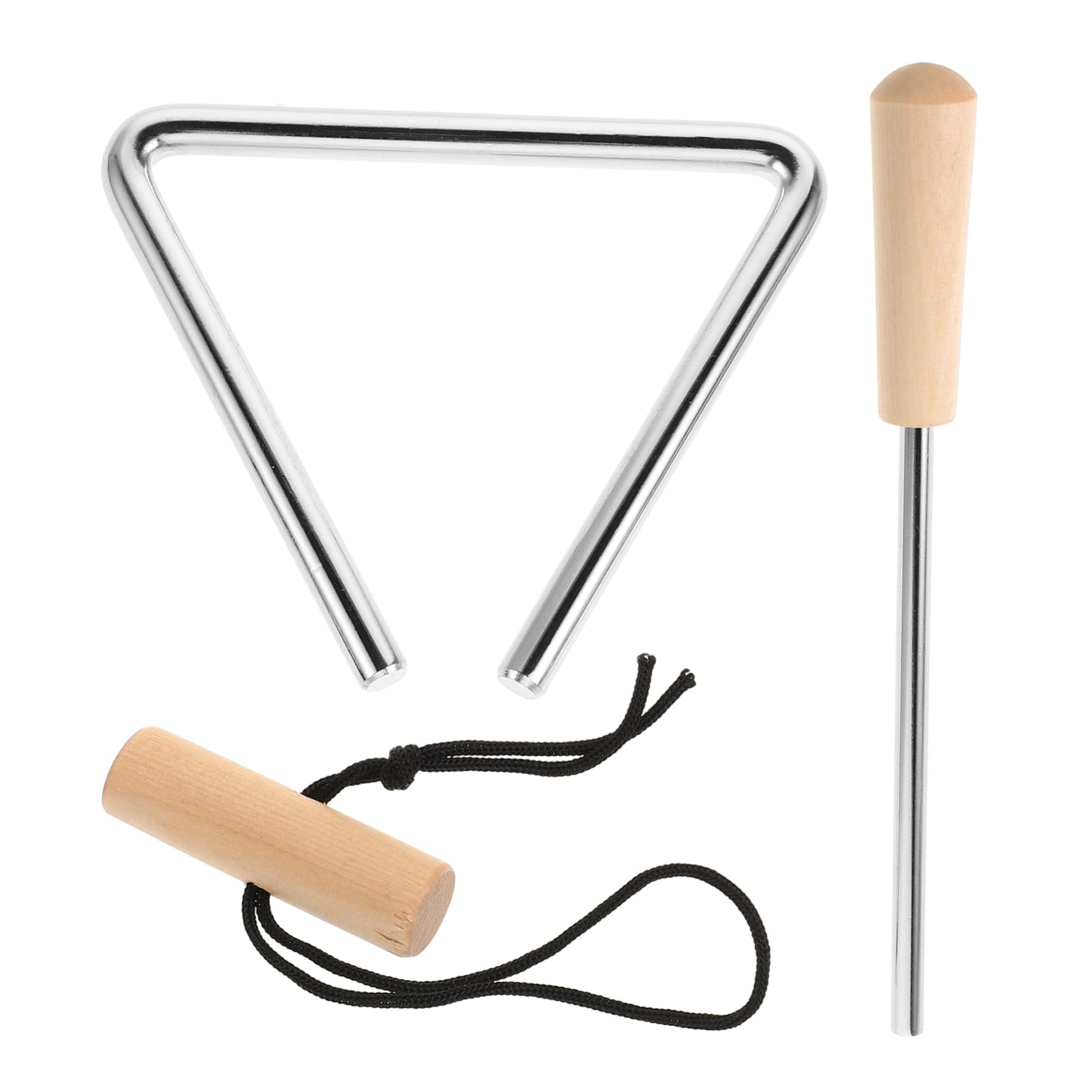 COSMEVIVI Musical Triangle Stick 5 Inch Rhythm Steel Triangle Triangle for Musicians Handheld Iron Triangle Triangle Percussi