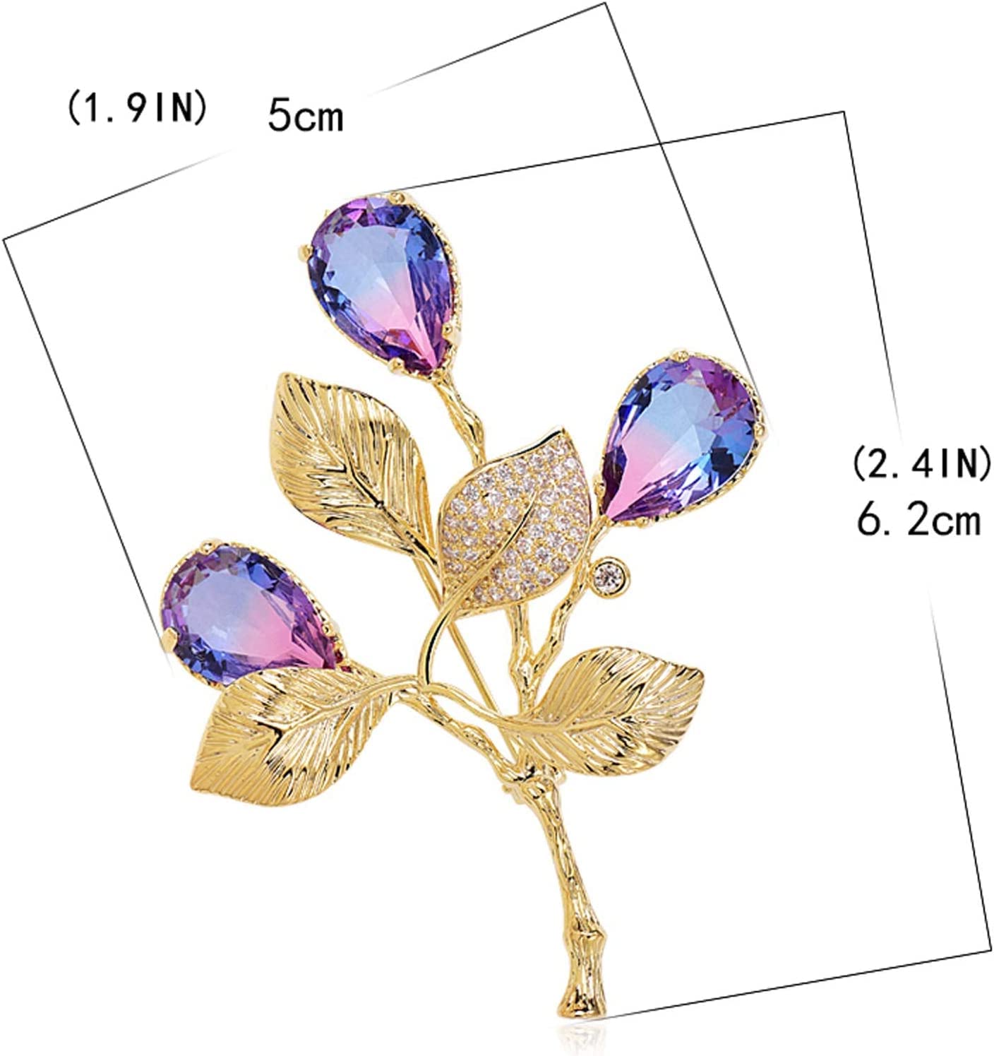 RUVOO Broche Pin Broches Broche De Gama Alta para Mujer, Broche De Flor Encantador Exquisito, Ropa, Bufanda, Chal, Sombrero, Accesorios De Decoración Broches (Blue : Blue, Size : 5 * 6.2cm)