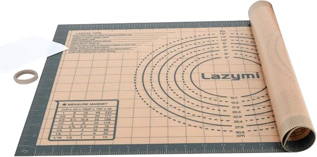Thick Silicone Pastry Rolling Mat with Measurement 60×40 cm, Large Non Stick Baking Sheet, Non-Slip Silicon Dough kneading Board, Counter Table Placemat, for Pie/Bread/Pizza (Grey+Scraper)