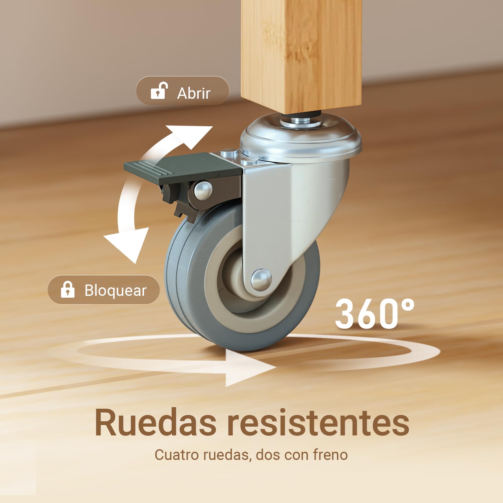 SoBuy Carrito de Cocina con Ruedas, cajón y 2 estantes, 58x40x86 cm | Carro de cocina de bambú carbonizado, 50 kg, antibacteriano y fácil de limpiar, para cocina y comedor, FKW135-N