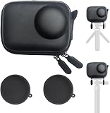 ULBTER Mini Bag Case for DJI OSMO Action 5 Pro/Action 4 / Action 3 Camera + Rubber Lens Cap Cover [1+2 Pack], Carrying Portable Storage Boxes Accessory - 1