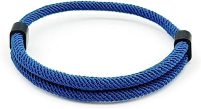 Paracord Bracelet Made of Nylon Sailing Rope | Adjustable Sailor Surfer Band | For Leisure, Sports and Everyday Life (Dark Blue)
