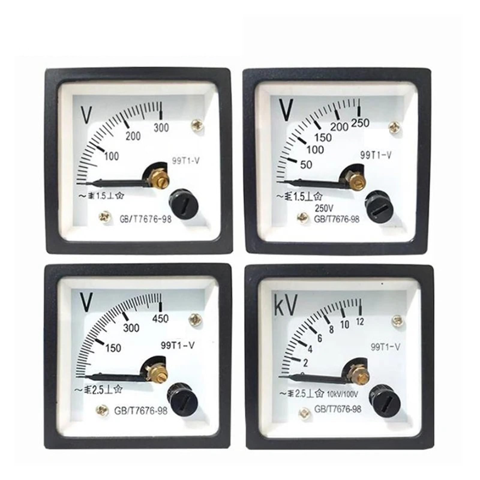 Comprobador de Voltaje Panel analógico de voltímetro, 1 Pieza 99T1-V CA, 48 x 48 mm, múltiples voltajes(100V)