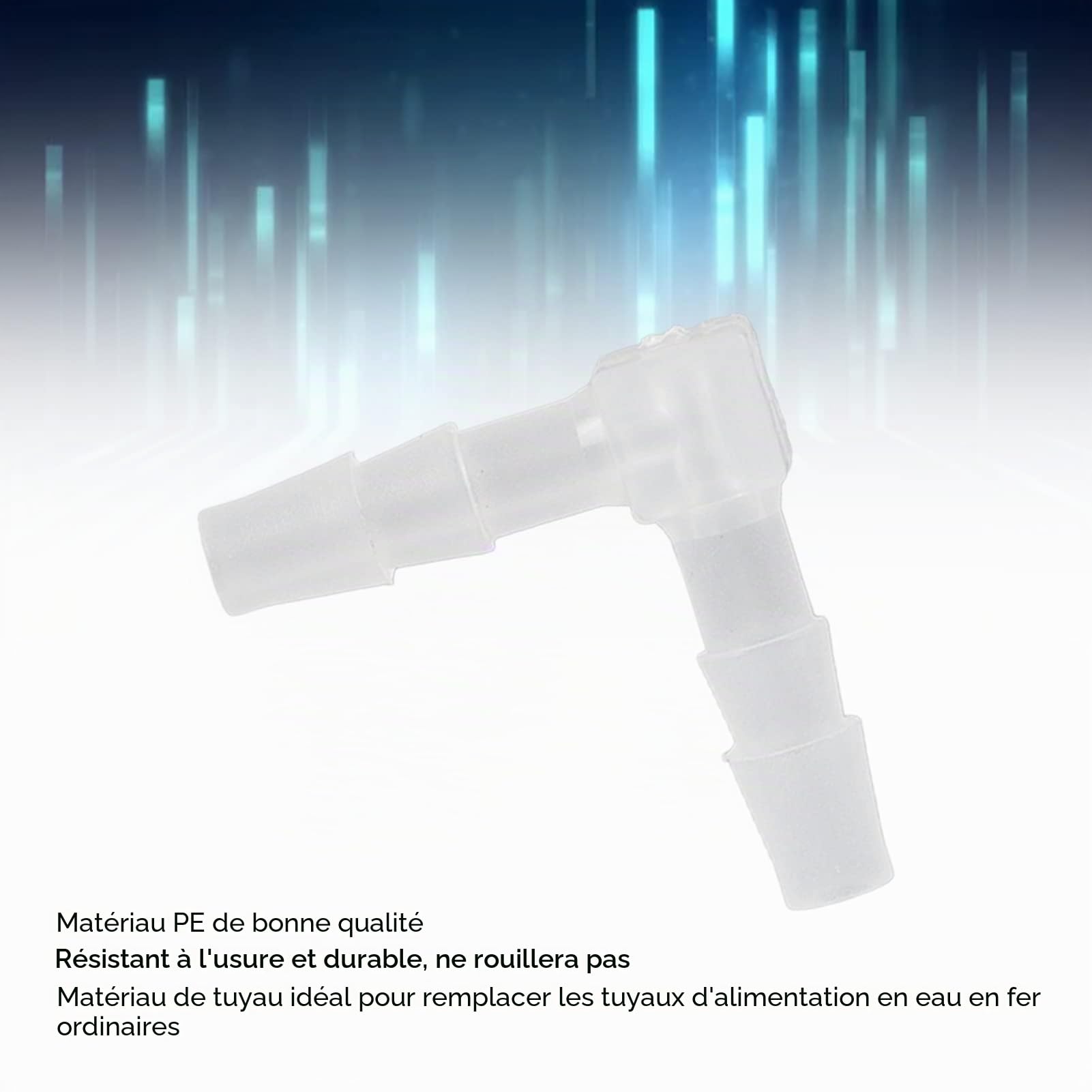 Raccord Elbow en Plastique 10 pièces, Joint Splicer Mender Adapter Union Adapter 90° L Fitting (4mm)