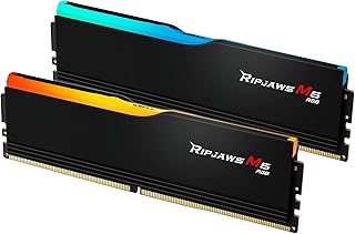 G.SKILL Ripjaws M5 RGB Series DDR5 RAM (Intel XMP 3.0 & AMD Expo) 64GB (2x32GB) 5200MT/s CL40-40-40-83 1.10V Desktop Computer Memory U-DIMM - Matte Black (F5-5200J4040A32GX2-RM5RK)