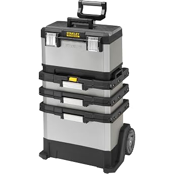 Stanley FatMax Rolling workshop made of metal-plastic 1-95-622 - Tool trolley empty - Versatile tool box for small parts and large tools