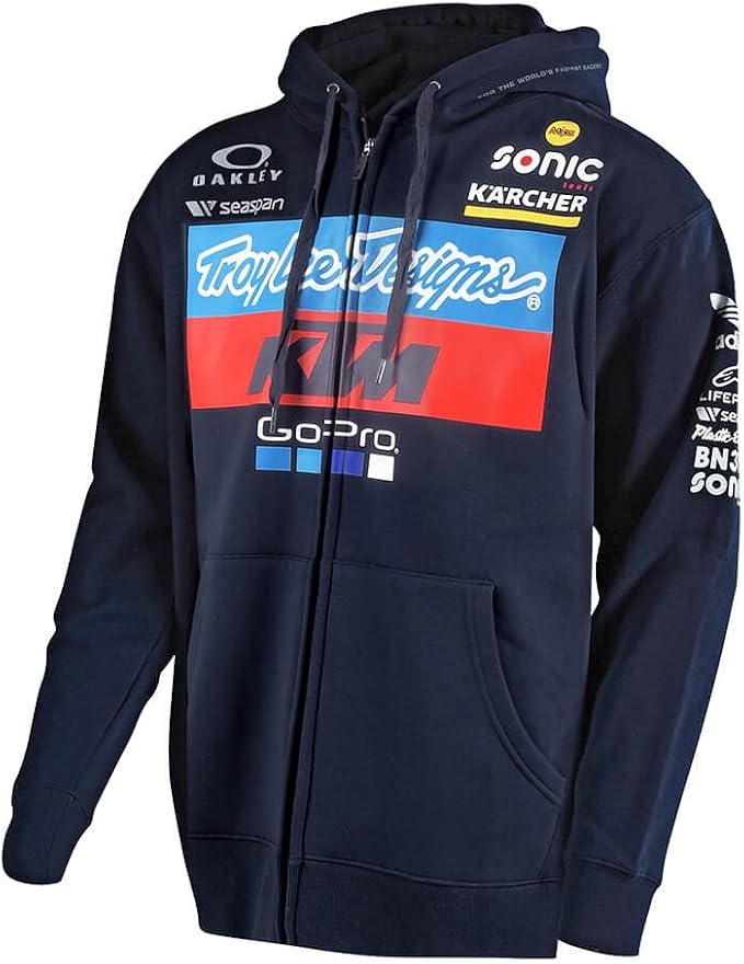 Amazon.com: Troy Lee Designs - Forro polar con cremallera oficial del  equipo KTM, L, Azul marino/flor y brillo : Ropa, Zapatos y Joyería