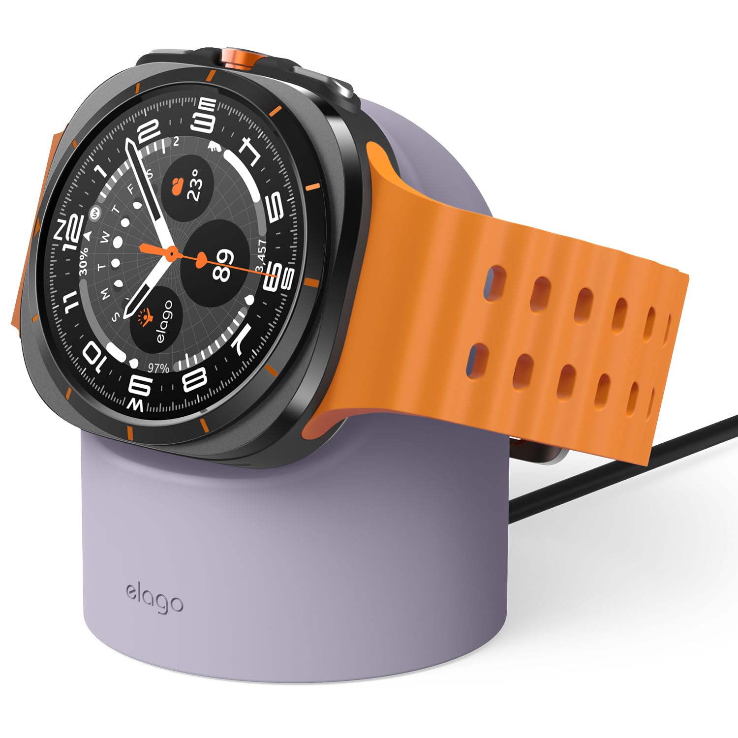 elago GW2 Stand Compatible with Samsung Galxy Watch 8, 8 Classic, Galaxy Watch 7, 7 Ultra / 6 Series / 5 Charger (40, 44mm) / 5 Pro Charger 2022-2025 [Lavender Grey] [Charging Cable Not Included]-image-28