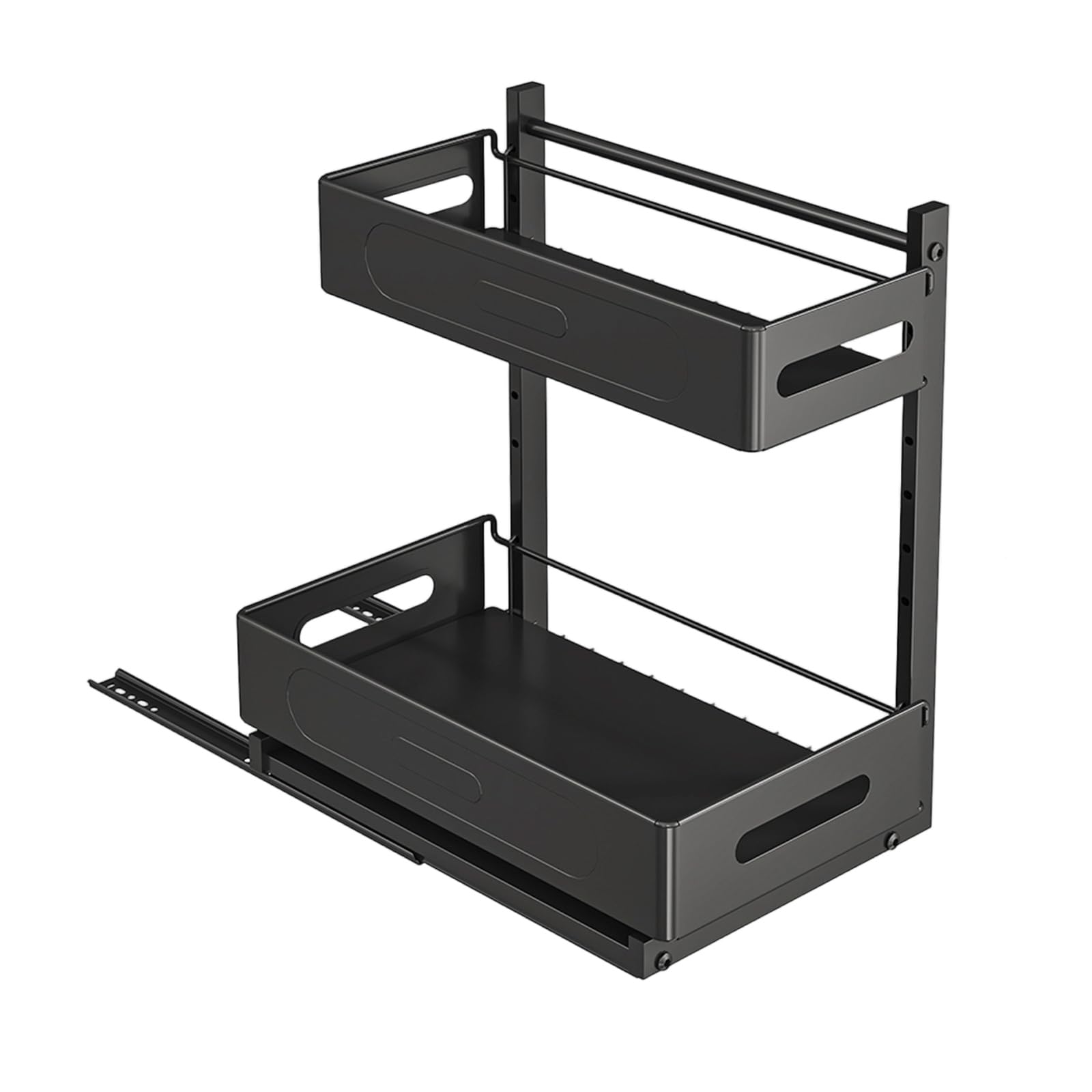 Cesta organizadora de hierro resistente para debajo del fregadero con diseño extraíble para maximizar el espacio del armario y almacenamiento organizado, multifuncional, estante para cajones debajo