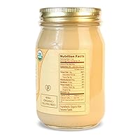 Vista 3 de Gopal's Tahini de sésamo orgánico crudo de semillas de sésamo orgánicas sin OMG, vegano, sin gluten y certificadas, 16 onzas (15.98 oz)