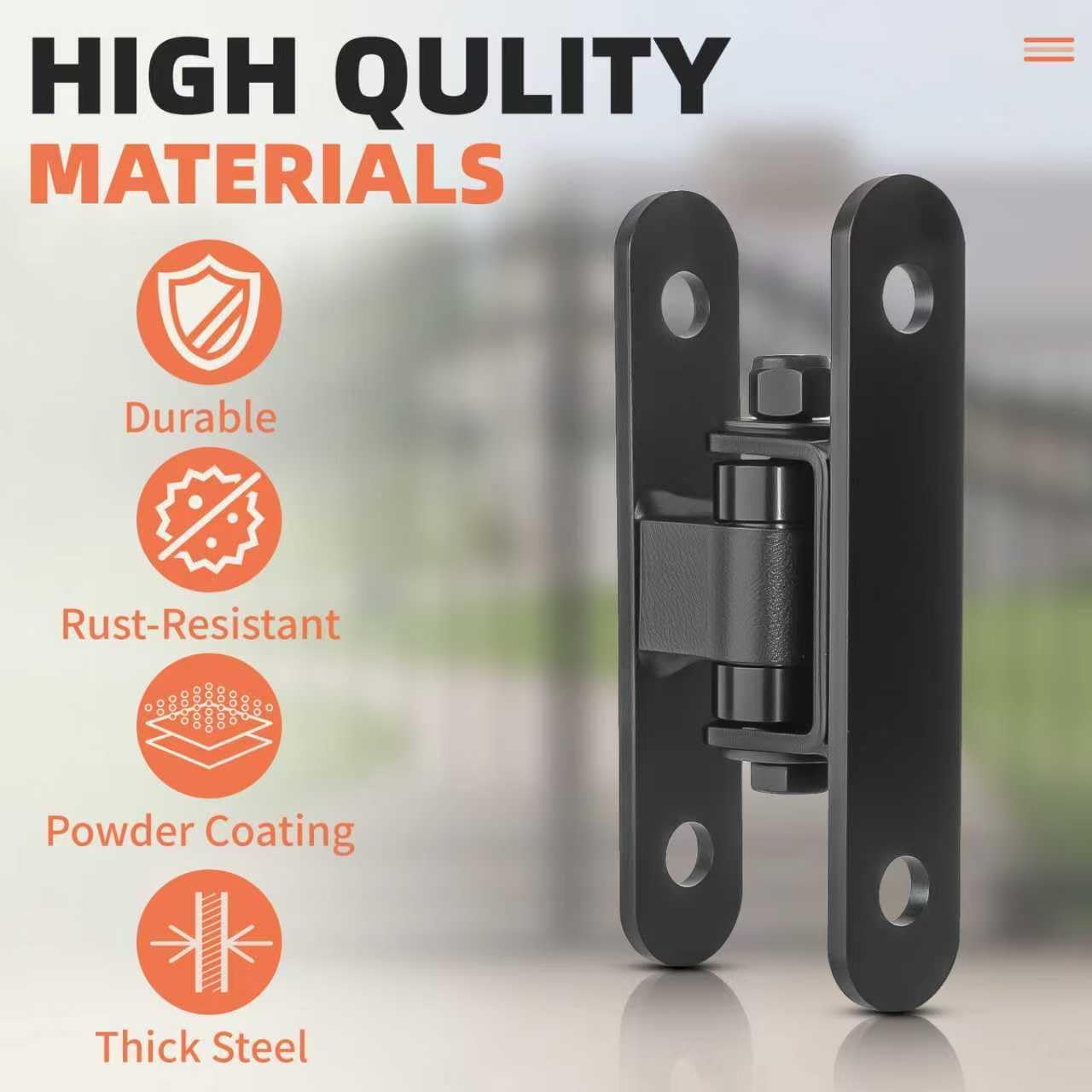 Heavy Duty Gate Hinges with Sealed Bearing Bolt or Weld onto Gate and Post for Large Heavy Driveway Gates Up to 1100 Pounds, Adjustable Yoke Pivot Gate Hinge (1 Pair)