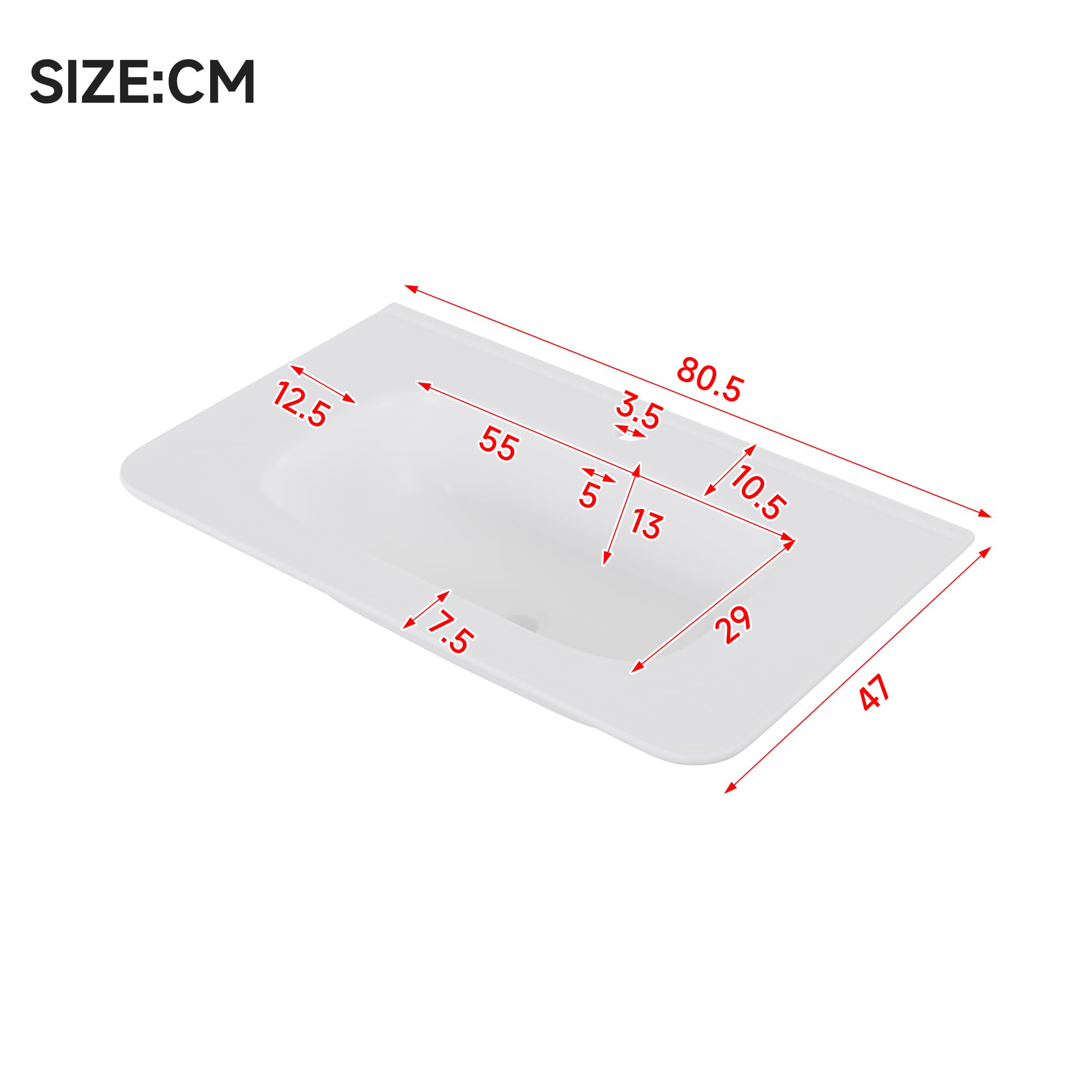 wandhängender Waschtischunterschrank, LED-Radar-Bewegungssensorleuchte, geräuscharme Schubladen, Anti-Stoß-Design, einteiliges Waschbecken (80.5×47.5×51cm (Grün))