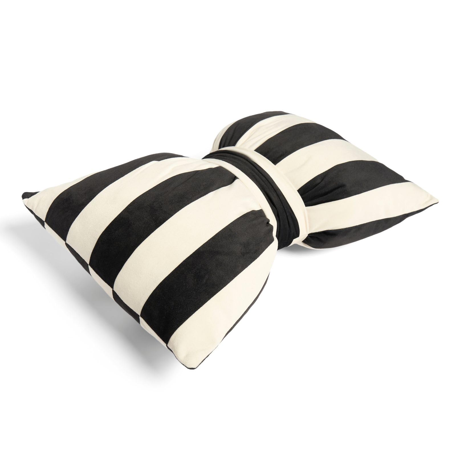 OHS Back Support Cushion Striped Bow Shaped Throw Pillow, Soft Novelty Scatter Cushions Decorative Seat Cushion for Sofa Living Room Bedroom, Monochrome - 35 x 50cm โ image 1
