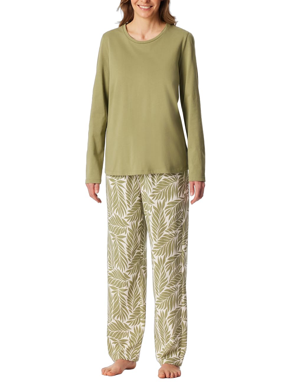 Schiesser Damen Schlafanzug Set lang weiche Baumwolle - Nightwear