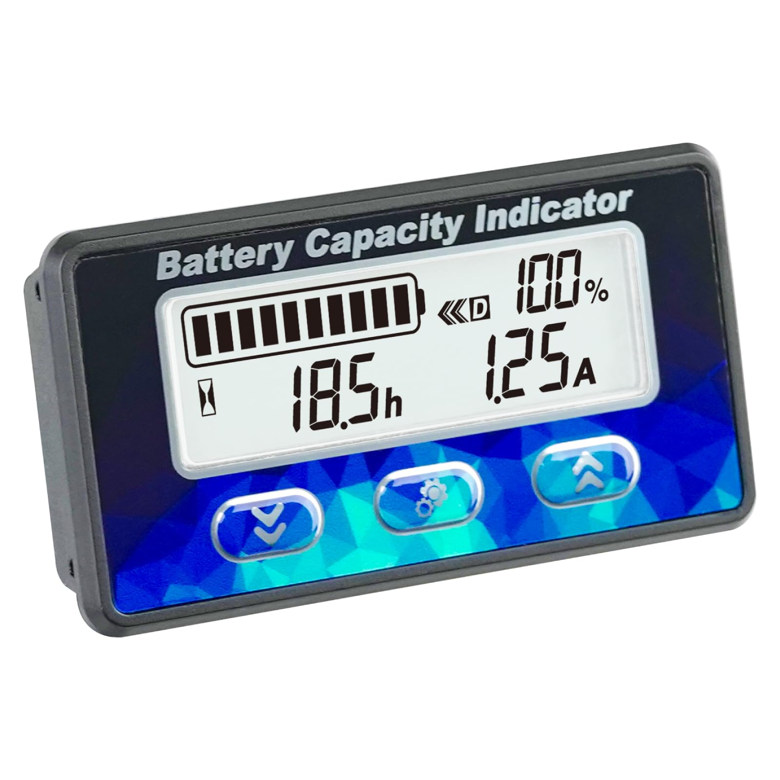 Runleader RL-BI050C Mini Monitor Batteria con Shunt 100A | Capacità Tensione & Contaore per DC 12V 24V 36V 48V LiFePO4 AGM GEL Piombo Acido Trojan Litio Camper Carrello Golf Bici