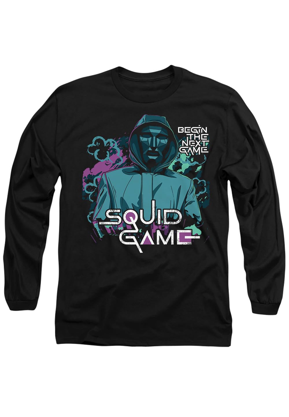 Squid Game Men's Black Front Man Begin The Next Game Long Slee in Size 2XL, Sports Direct