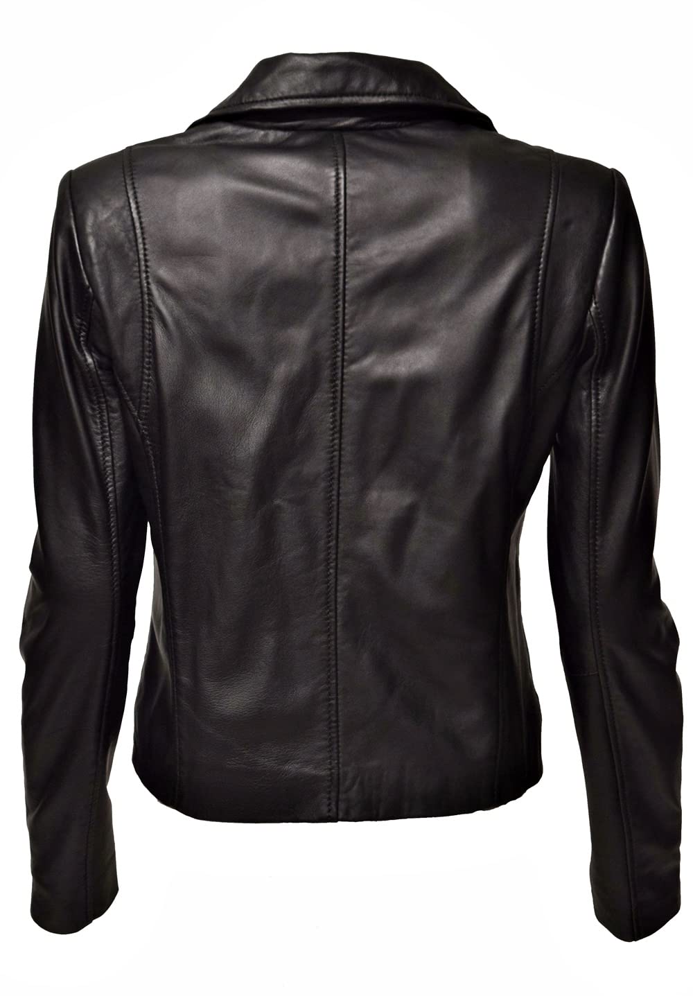 Damen Lederjacke Summer Biker Stil washed Gelb Schwarz Braun