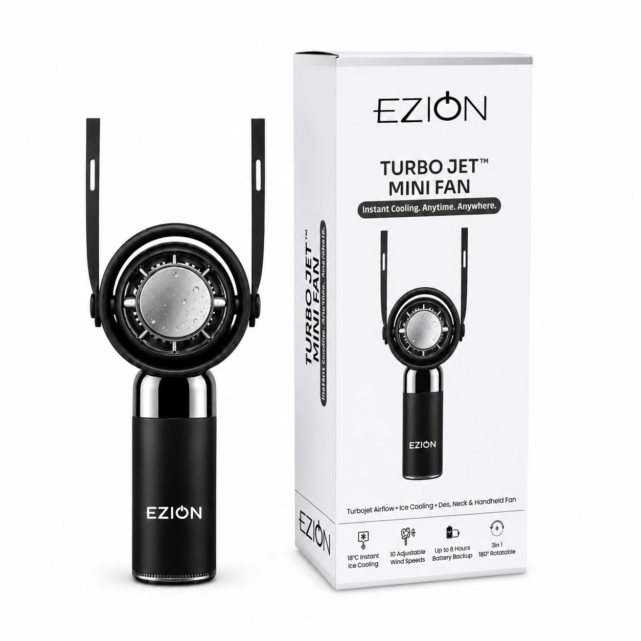 EZION TurboJeT Mini Cool Fan, 3-in-1 Portable handheld Fan for Travel & On-the-Go Use, ICE Cooling with Turbo Airflow up to 10 m/s, 8 Hours Battery Life-image-14