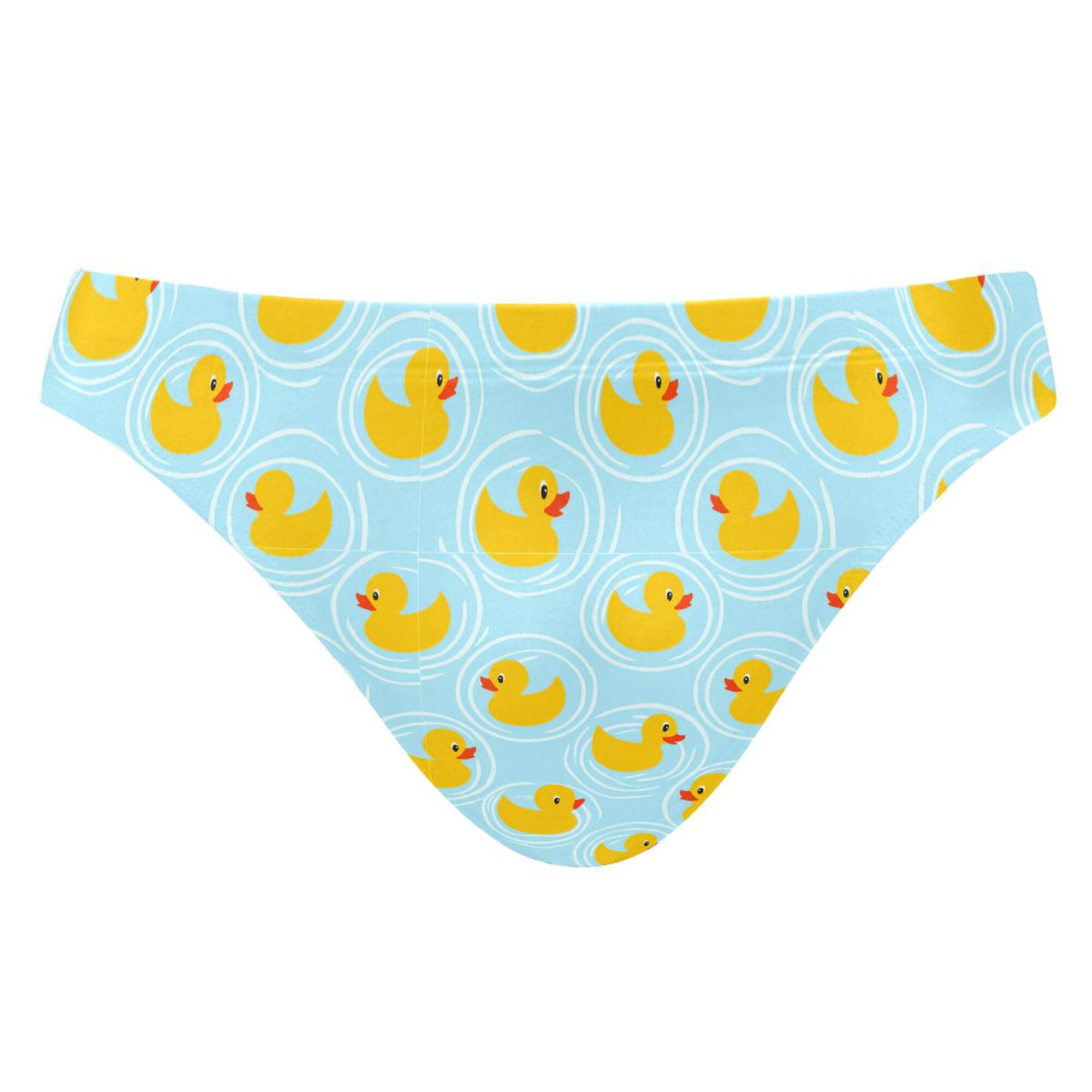 Cute Yellow Rubber Duck Swim Briefs for Men Swimsuit Bikini Swimwear XXXL B0404261