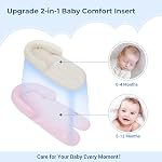 COOLBEBE New 2-in-1 Baby Body Pad for Baby Newborn Infants - Extra Soft Stroller Cushion Pads Car Seat Insert, Prefect for All Seasons, Pink