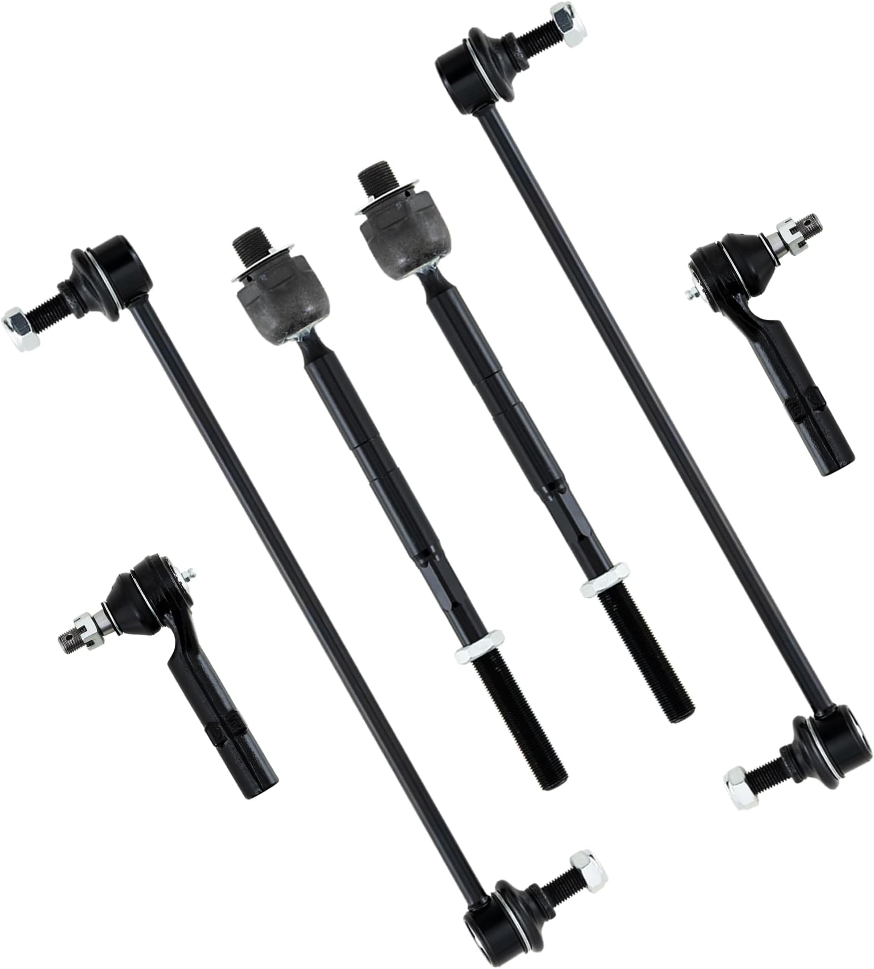 Front End Suspension Kit Compatible With Buick Enclave, Chevy Traverse, GMC Acadia/Limited, Saturn Outlook Tie Rods Inner and Outer Complete Kit, Tie Rod and Sway Bar
