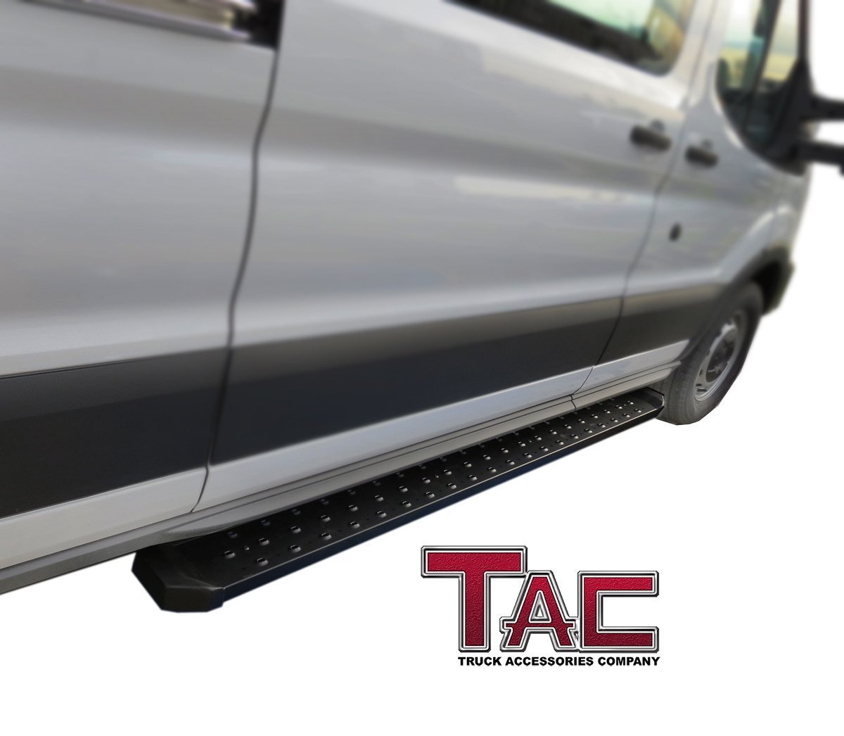 TAC 6.5” Running Boards Fit 1999-2014 Ford Econoline Van (Full Size) Truck Pickup Utility Black Rattler Steel Running Boards Side Steps Nerf Bars Step Rails (2 Pieces Running Boards)