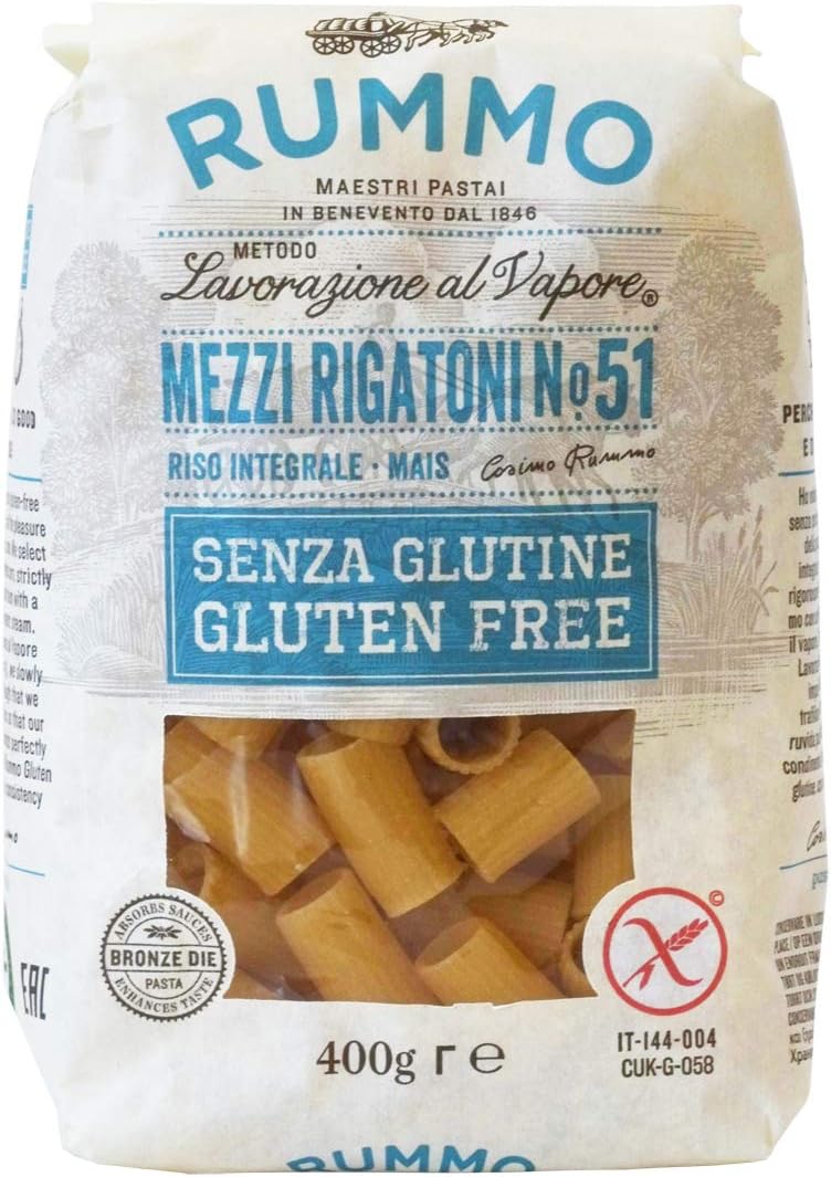 NXWVPC Rummo Mezzi Rigatoni N ° 51 | Italian Gluten Free Pasta | 14 Ounce