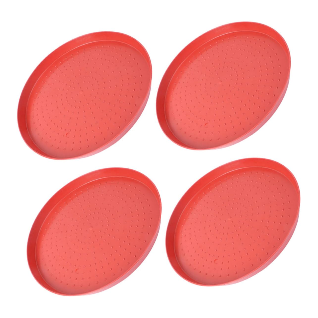 Mangeoire pour poussins et canetons : lot de 4 plateaux d'alimentation en plastique