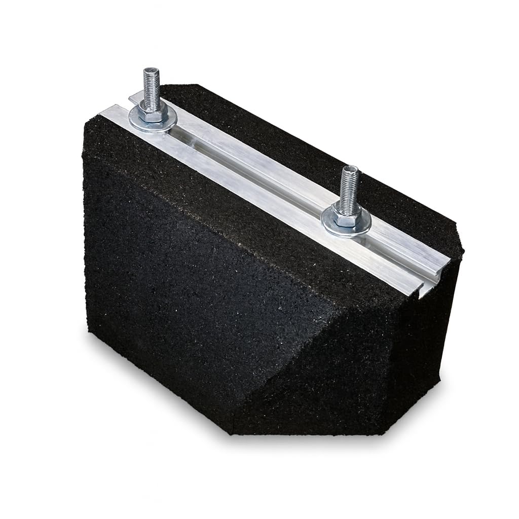 Black panda - Gummiblock 25 cm mit Befestigung – Anti-Vibrations Sockel für Klimaanlage, Wärmepumpe, Kälte- und Lüftungstechnik - Traglast bis 150 kg, UV- & witterungsbeständig