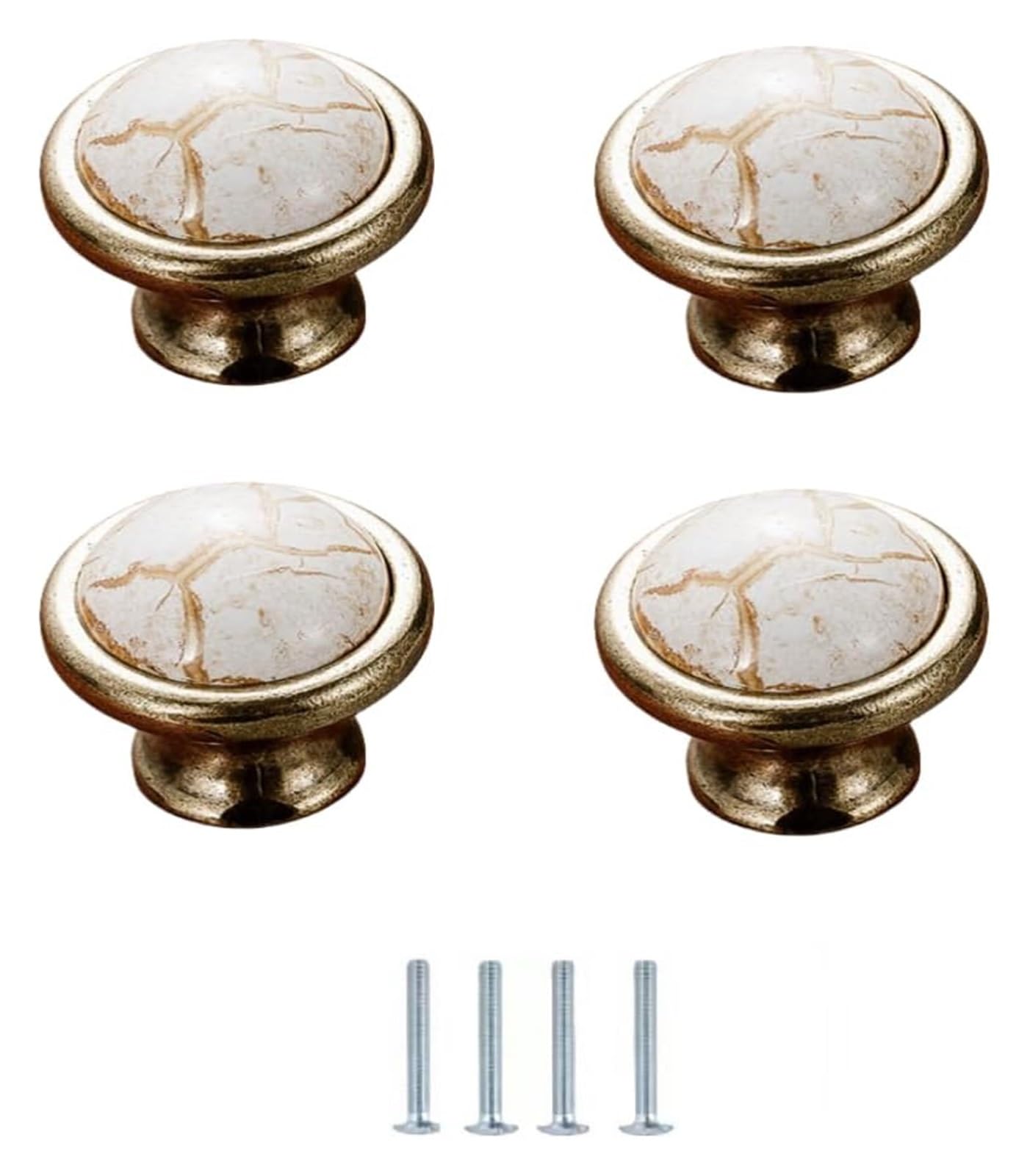 Lqzaxsrdr 36*33Mm Ceramic Cupboard Drawer Handle Knobs, Ceramic Door Knobs, 4Pcs Marble Single Hole Cabinet Drawer Handle Multiple Sizes(36 * 33Mm)