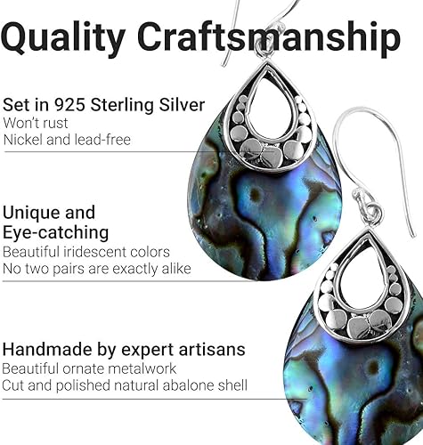 Miniatura 3 de Aretes hechos a mano para mujer, diseño bohemio de playa morado, joyería de disfraces, regalos de cumpleaños para ella, Metal, Abulón