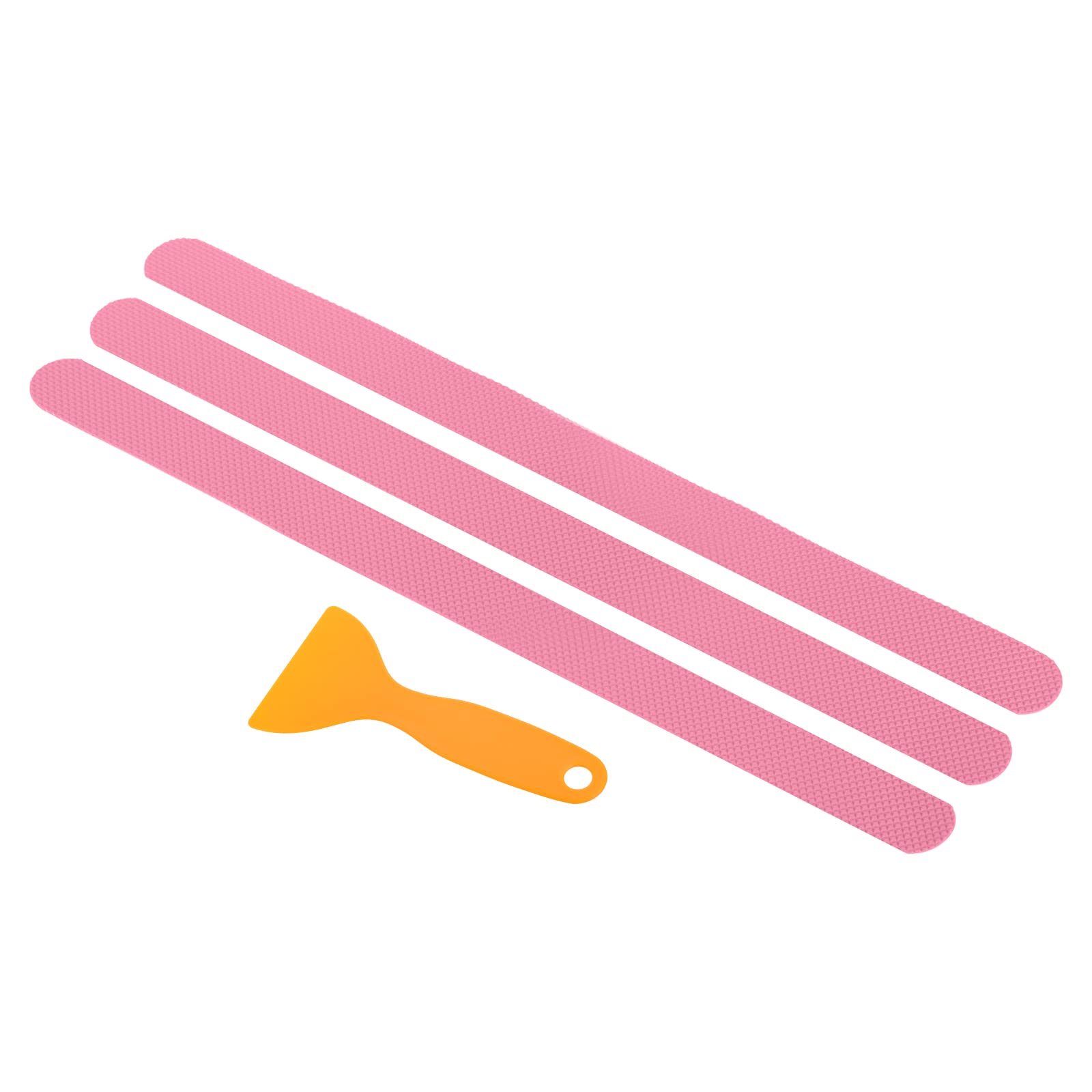 PATIKIL Non Slip Bathtub Stickers 15 x 0.8 Inch, 12 Pack Safety Shower Treads Adhesive Decal Square with Scraper for Stairs Tub Shower, Pink