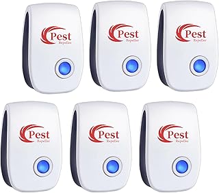 Répulsif Ultrason Anti-Rongeurs Insectes, 6 pcs Ultrason Anti Moustique Ultrason Souris et Rats, Intérieur Répulsif Électronique Insectes pour Souris, Rats Fourmis Araignées Moustiques