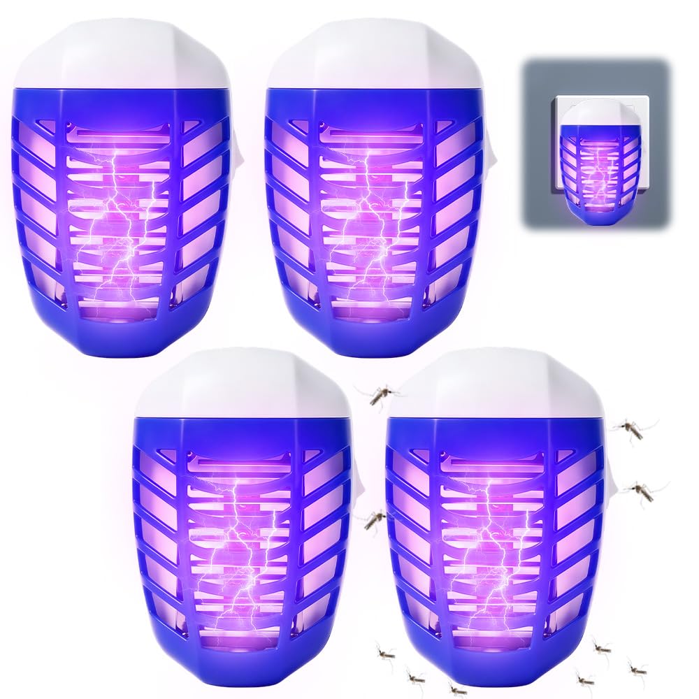 Foreverup Bug Zapper Indoor, 4 Pack Fly Trap Zapper Mosquito Killer Lamp, Electric Mosquito Zapper with UV Light, Insect Pest Killer for Indoor Moths, Flies, Mosquitoes