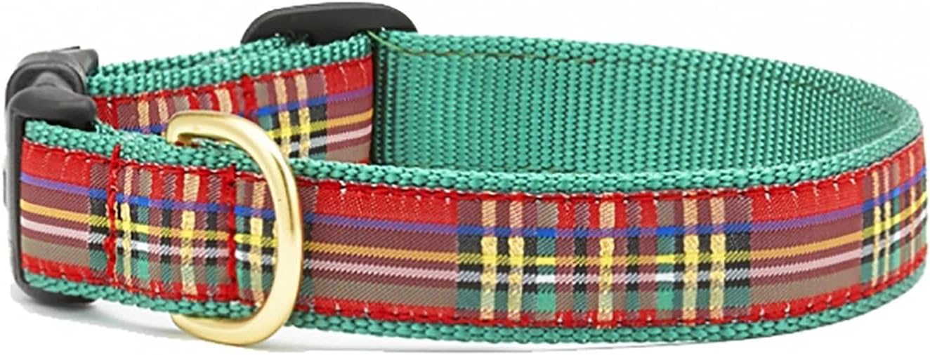 Up Country Christmas Sparkle Plaid Pattern Dog Leash, 6 Foot Long 1 Inch Wide Width