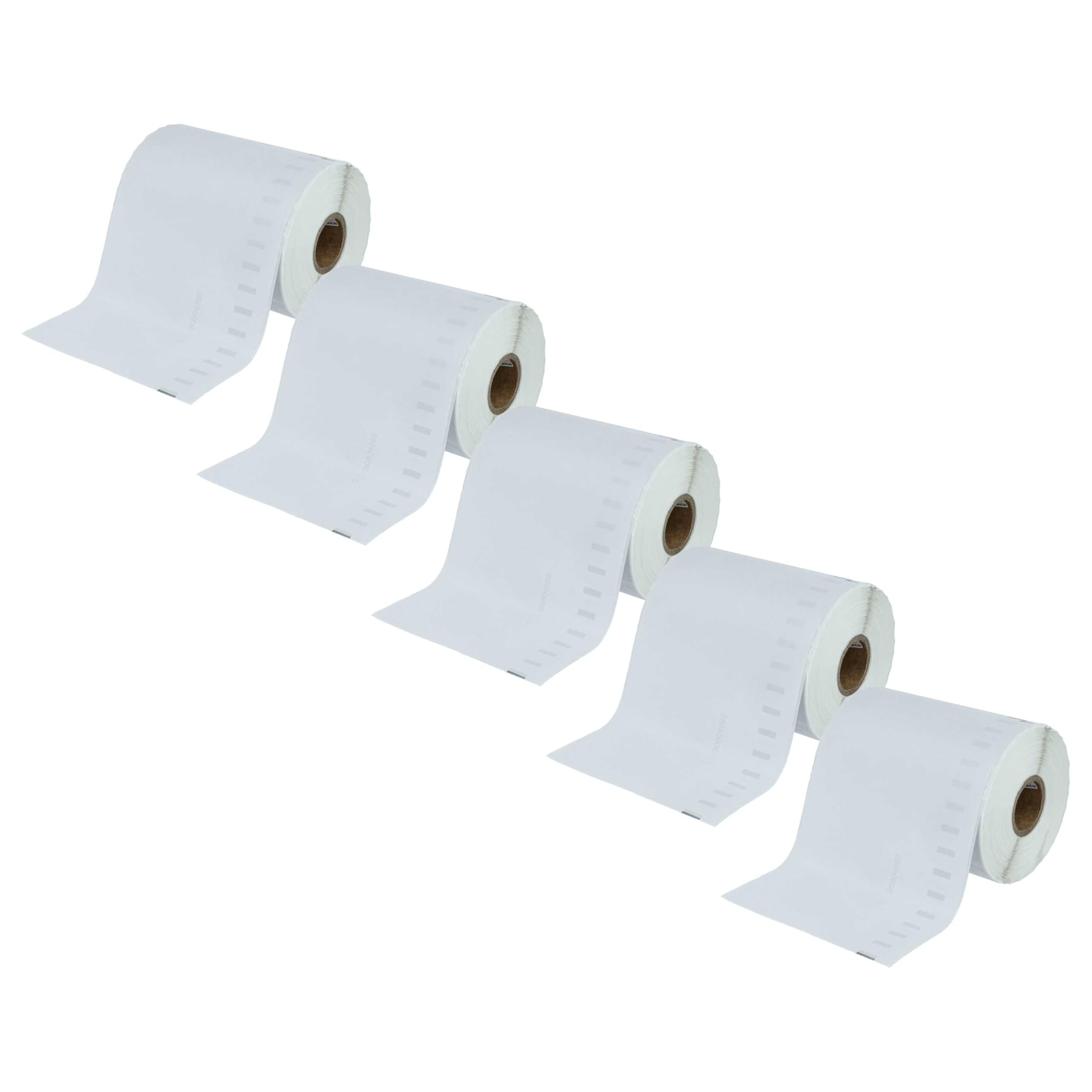 vhbw 5x rotolo etichette 104mm x 159mm (220 etichette) compatibile con Dymo LabelWriter 4 XL etichettatrice bianco