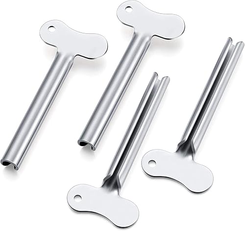 Miniatura 3 de ZOCONE Exprimidor de pasta de dientes, 6 piezas de llave de tubo de metal de acero inoxidable para pasta de dientes, escurridor de tubos para