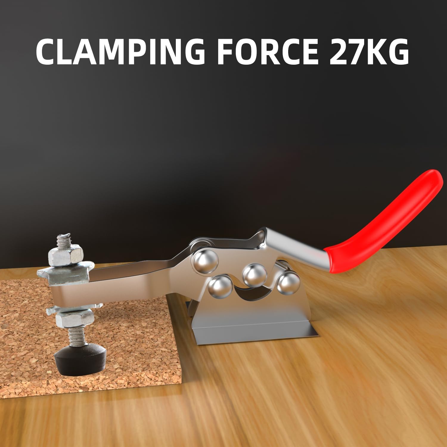 4Set Antislip Horizontal Quick Release Clamp 60lbs Holding 201A Capacity for Suitable for Toolbox, Door, Box, Trunk, Tractor Cover, Smoke Cover, Woodworking Fixture and Quick Release Pull Lock.