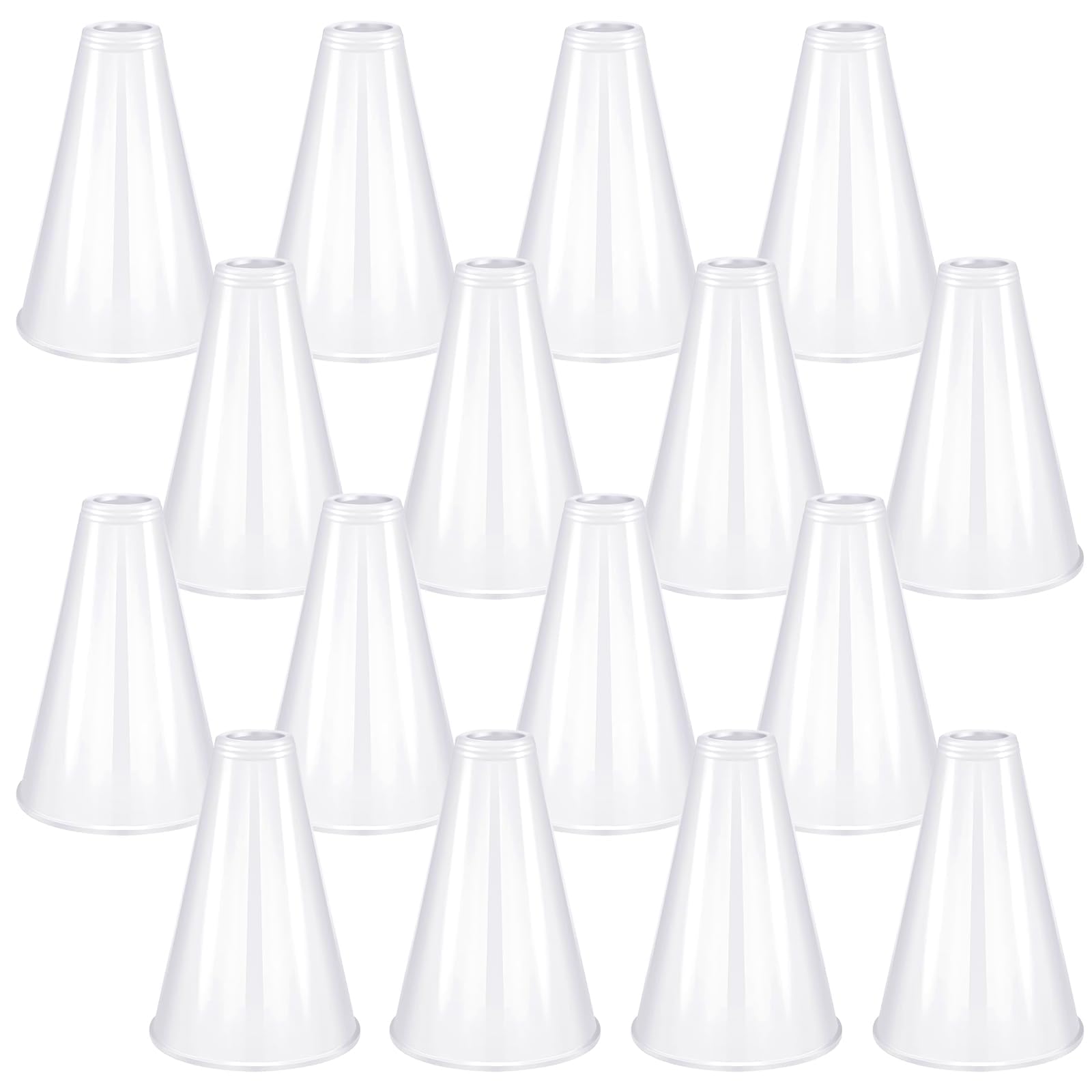 16 Pcs Cheer Megaphone for Party White Plastic Megaphone DIY Accessory for School Outdoor Activities Party Favors Sports Match Game (16, White)