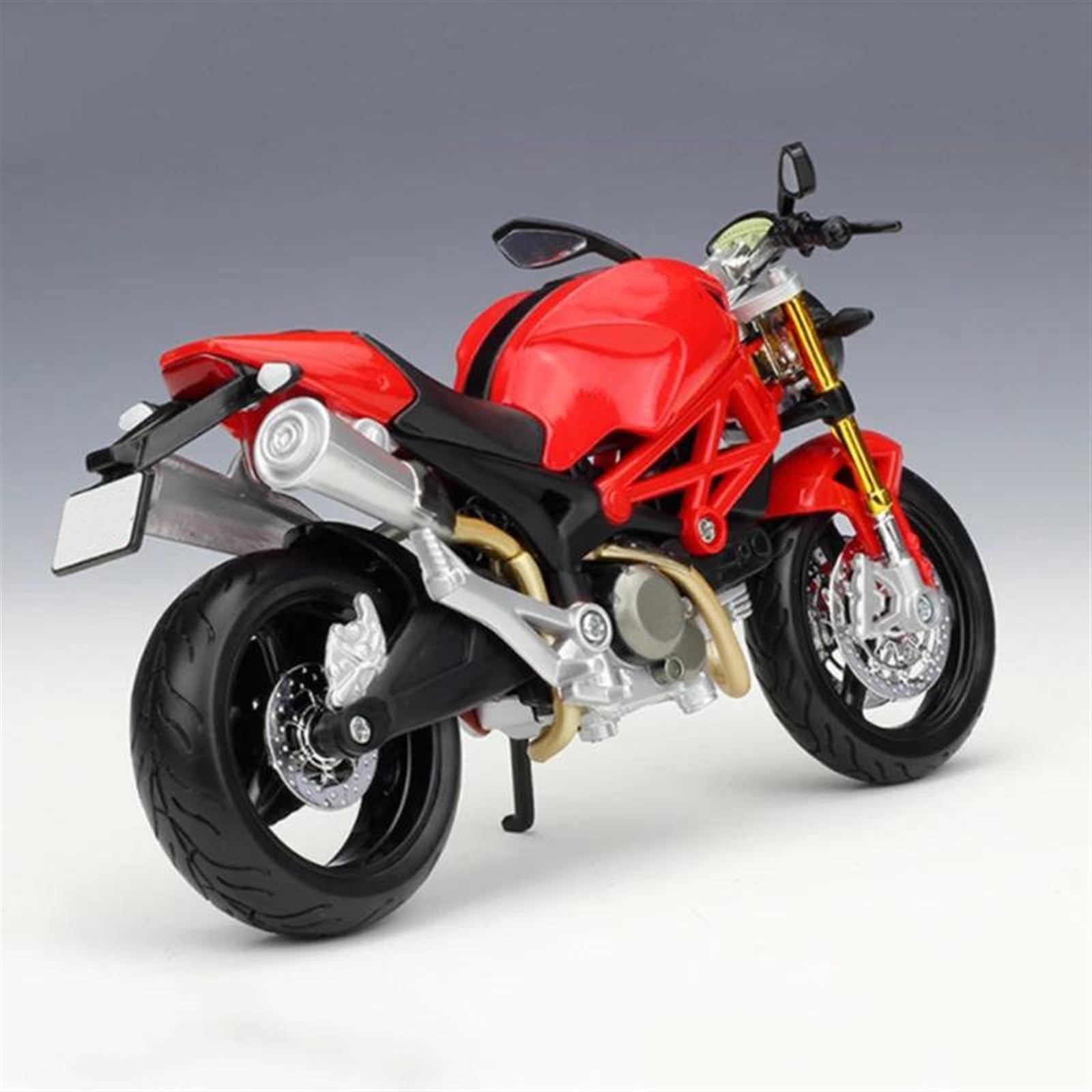 SEYXF Motorbike Toy 1/12 for Ducati 696Monster Motorcycle Model Diecast Metal Simulation Toy Gift(Red Foam Box)