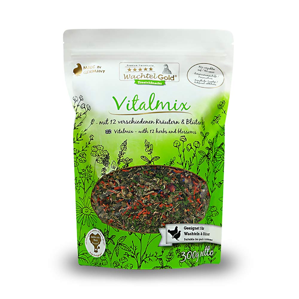 WachtelGoldVitalmix -300g, Best Herbs & Blossoms - For intestinal flora & immune system - GMO-free