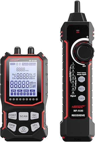 NOYAFA NF-918S Testador de Cabo de Rede com Medidor de Potência Óptica de 6 Comprimentos de Onda, Testador de Rede com Localizador Visual de Falhas de 10mW