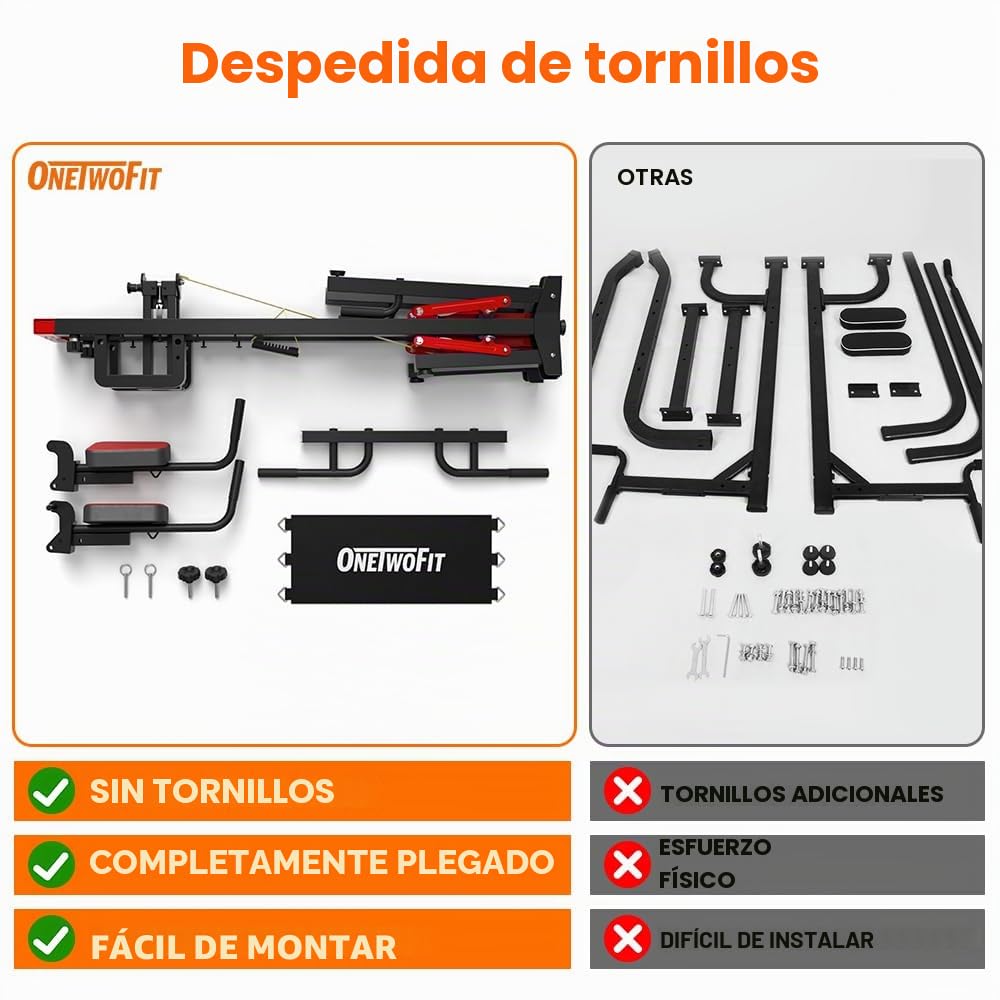 ONETWOFIT Barra de dominadas plegable independiente Power Tower Dip Station, altura ajustable, estación eléctrica 127-224CM multifuncional para el hogar,Ahorro de espacio,desmontable