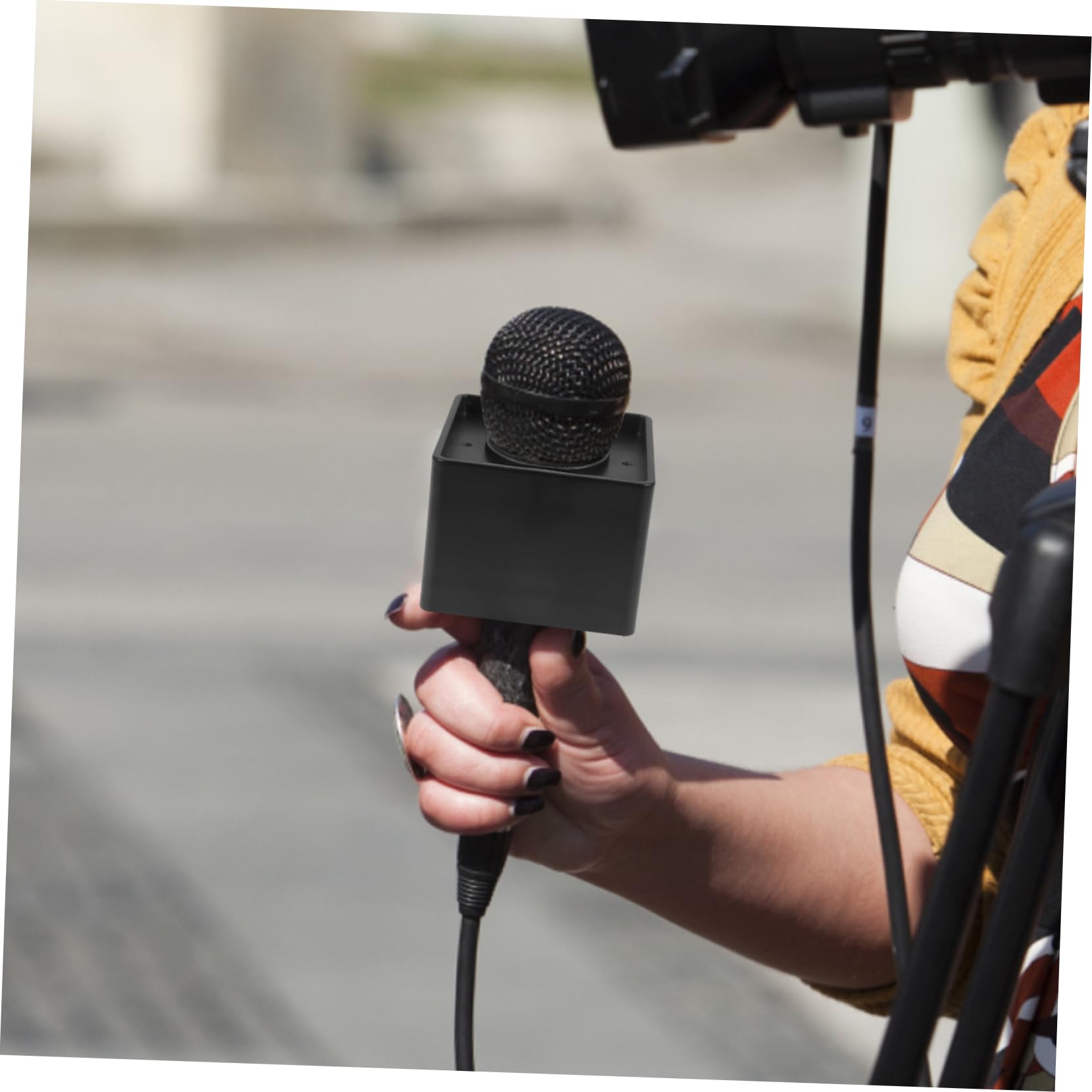 VICASKY Logo Microphone Flag Station Covers 6pcs Tv Station Interview Branding